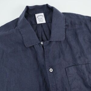 Brooks Brothers Linen Short Sleeve Shirt Baird McNutt Irish Linen Regent Fit L